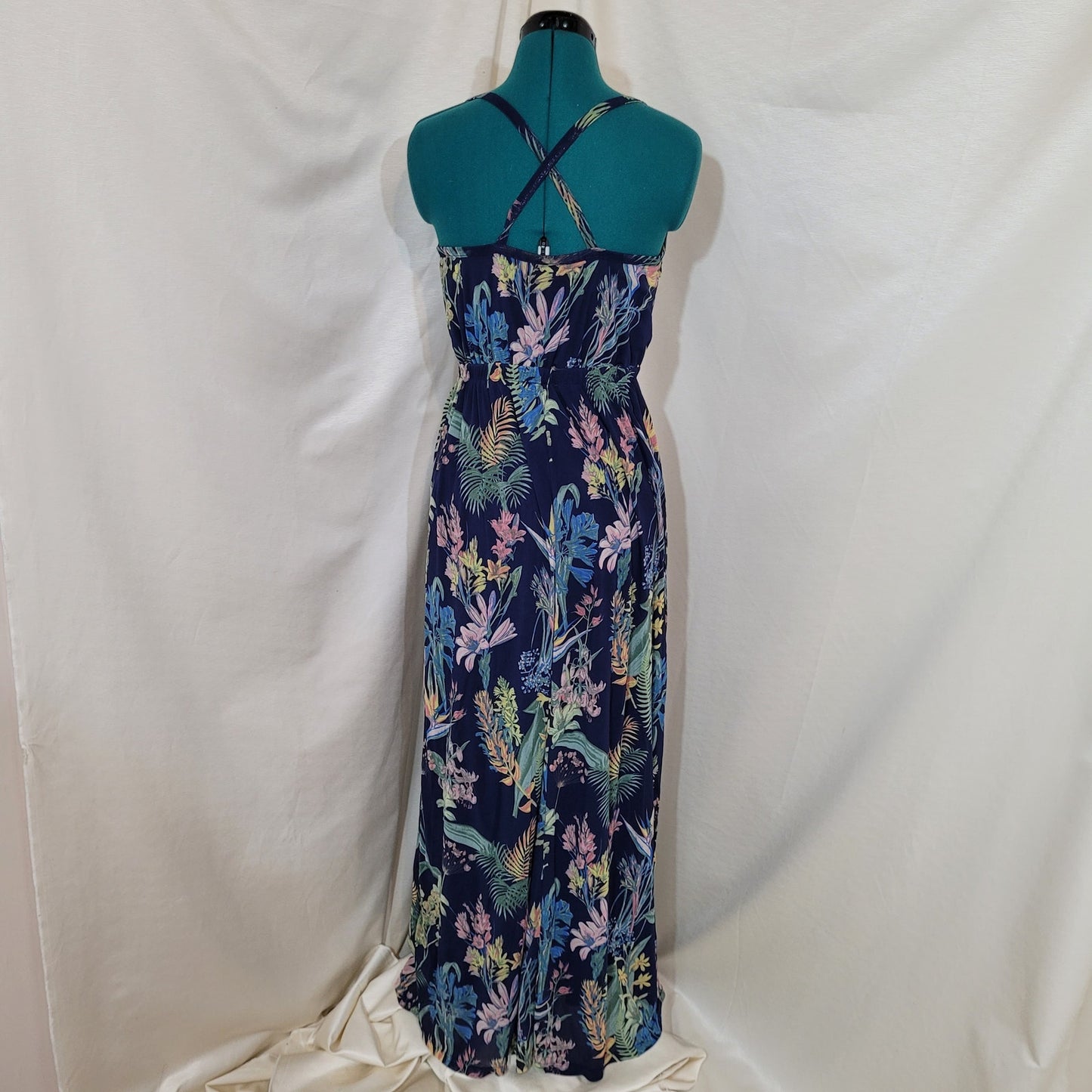 Mexx Metropolitan Blue Tropical Floral Maxi Dress - Size Medium