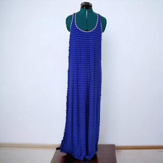 Tommy Bahama Blue Striped Maxi Dress - Size Medium