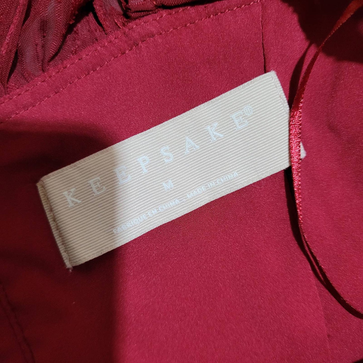 Keepsake the Label Too Close Ruffle Sheath Dress in Berry Red - Size Medium