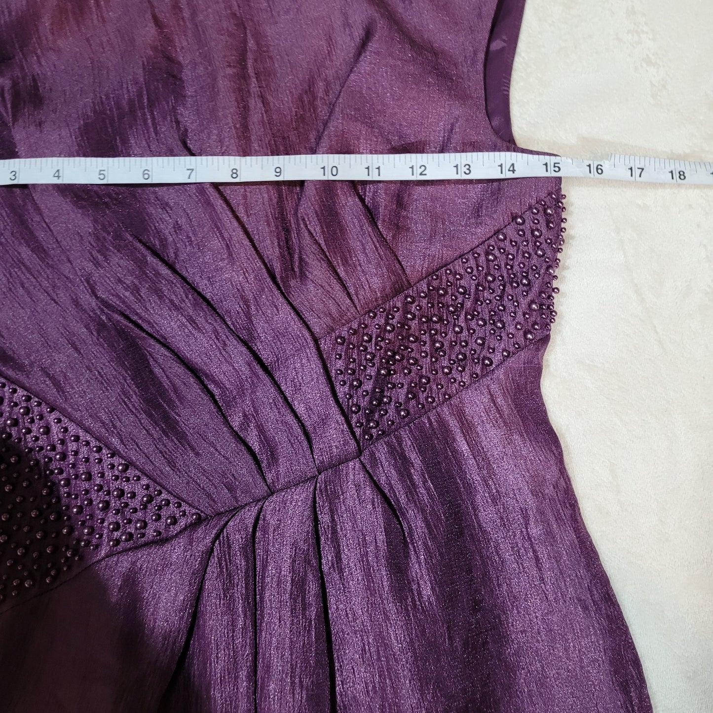 Adrianna Papell Purple Beaded Cocktail Dress - Size 4