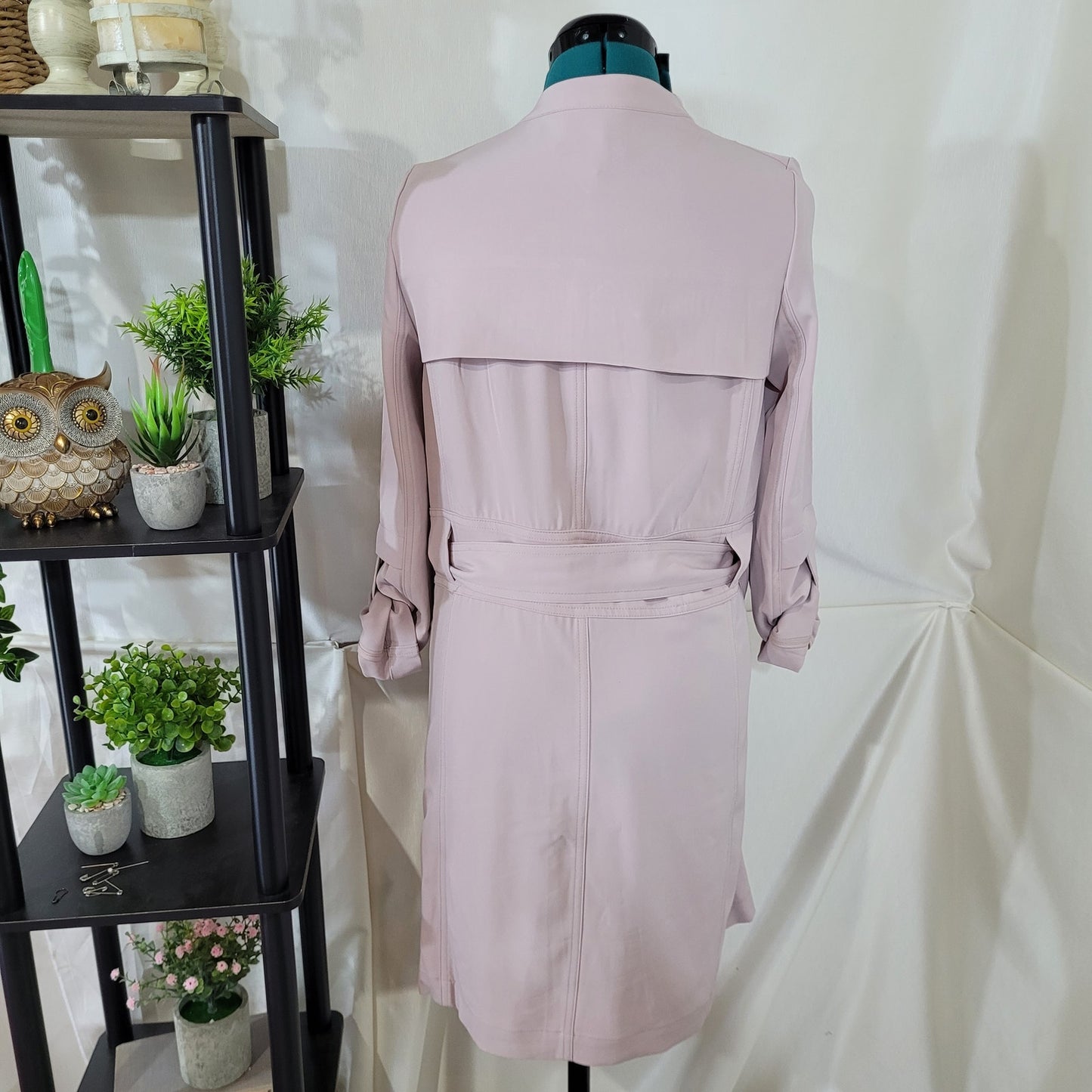 500 Maison Cinqcent Pink Blue Trench Coat - Size Extra Small