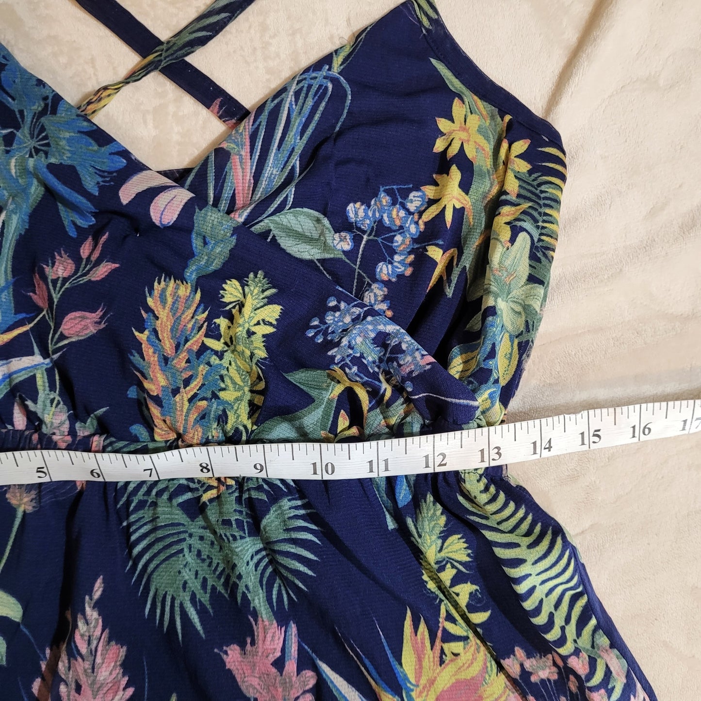 Mexx Metropolitan Blue Tropical Floral Maxi Dress - Size Medium