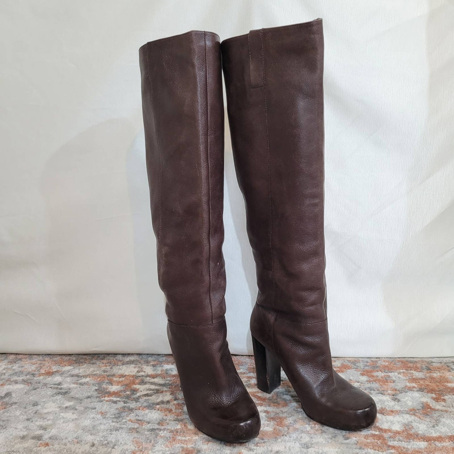 Nine West Crop Shop Brown High Heel Boots - Size 7
