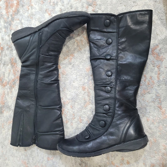 Miz Mooz Palo Black Leather Boots - Size 39