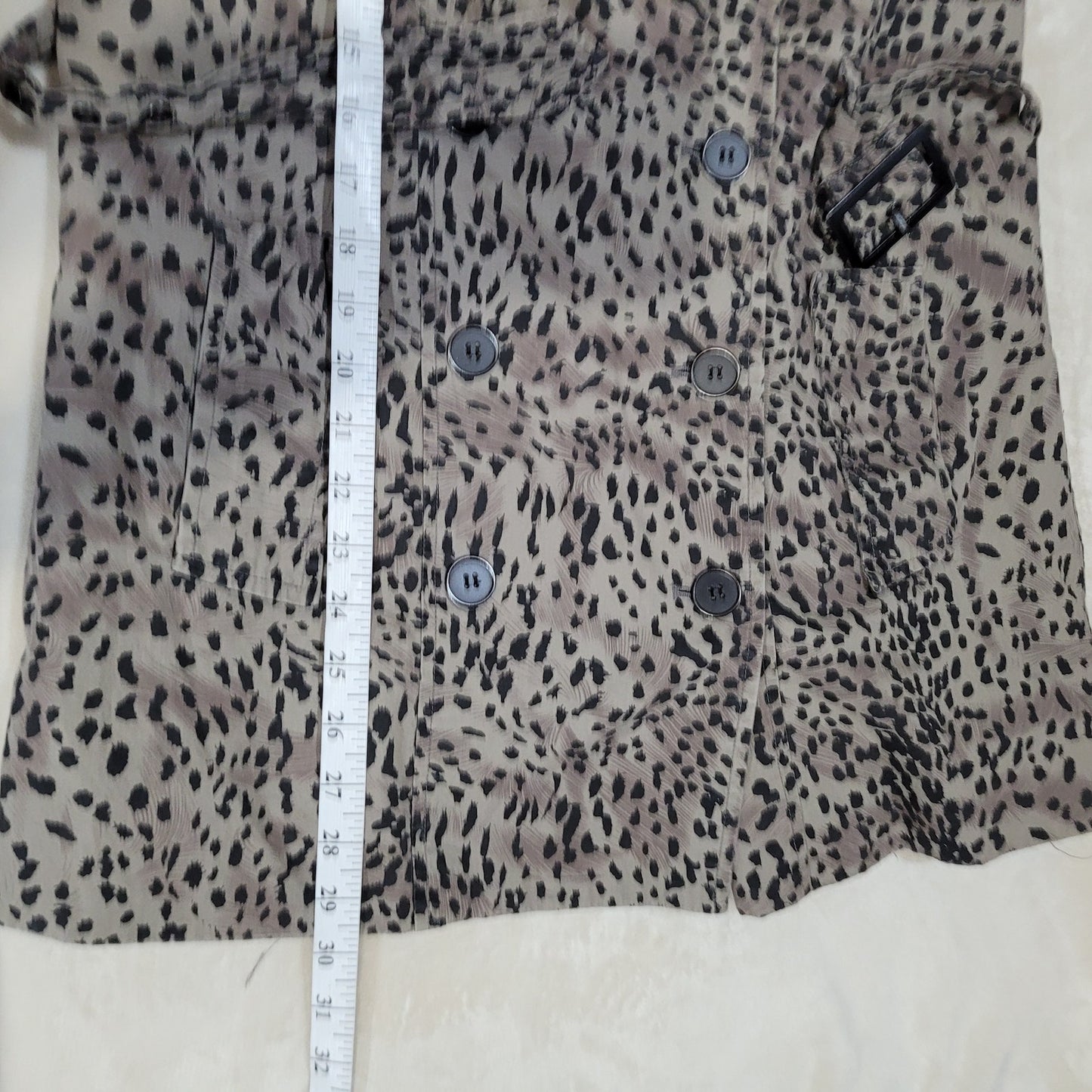 Walter by Walter Baker Animal Print Trench Coat 100% Cotton - Size Medium