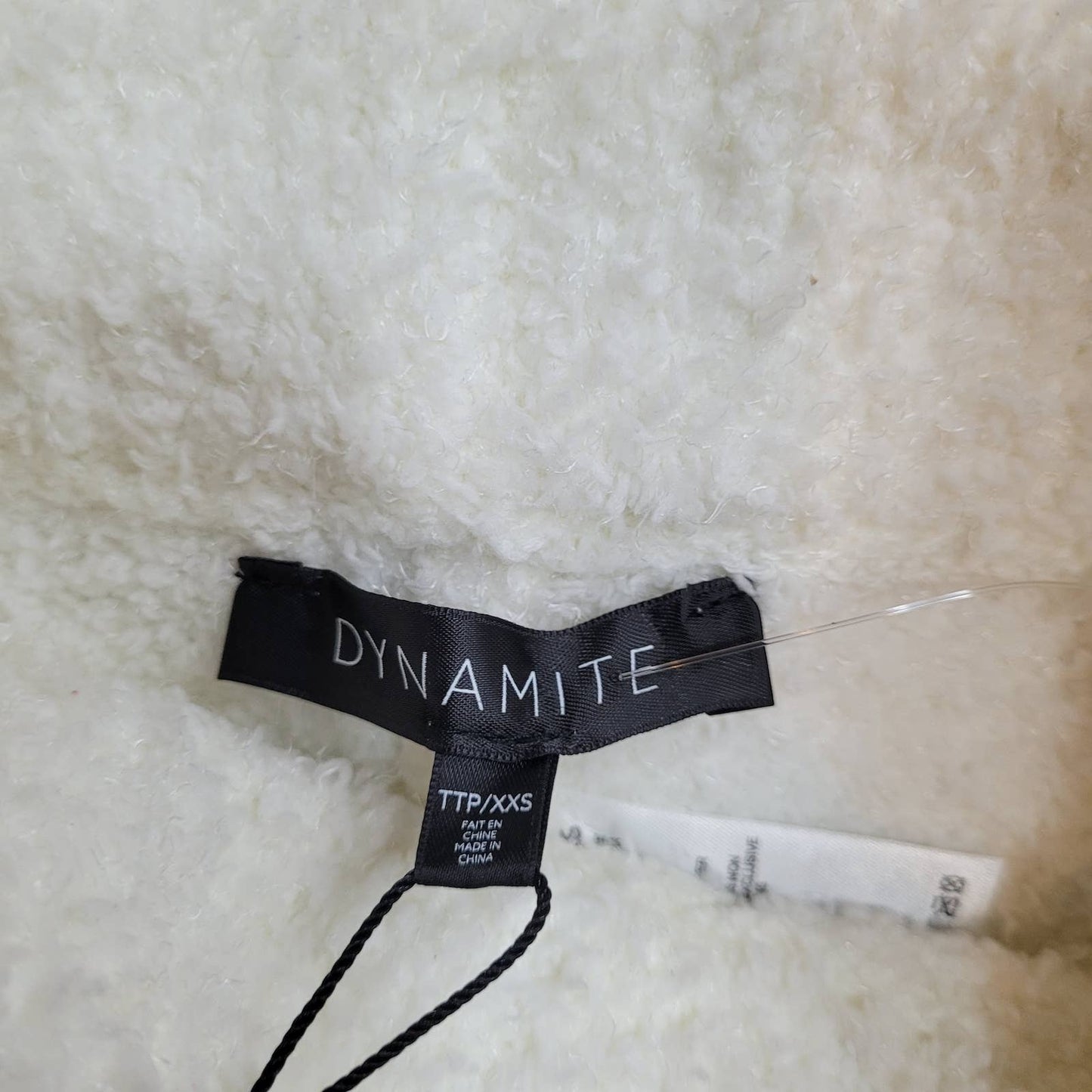 Dynamite Snow White Plush Shorts - Size Extra Extra Small
