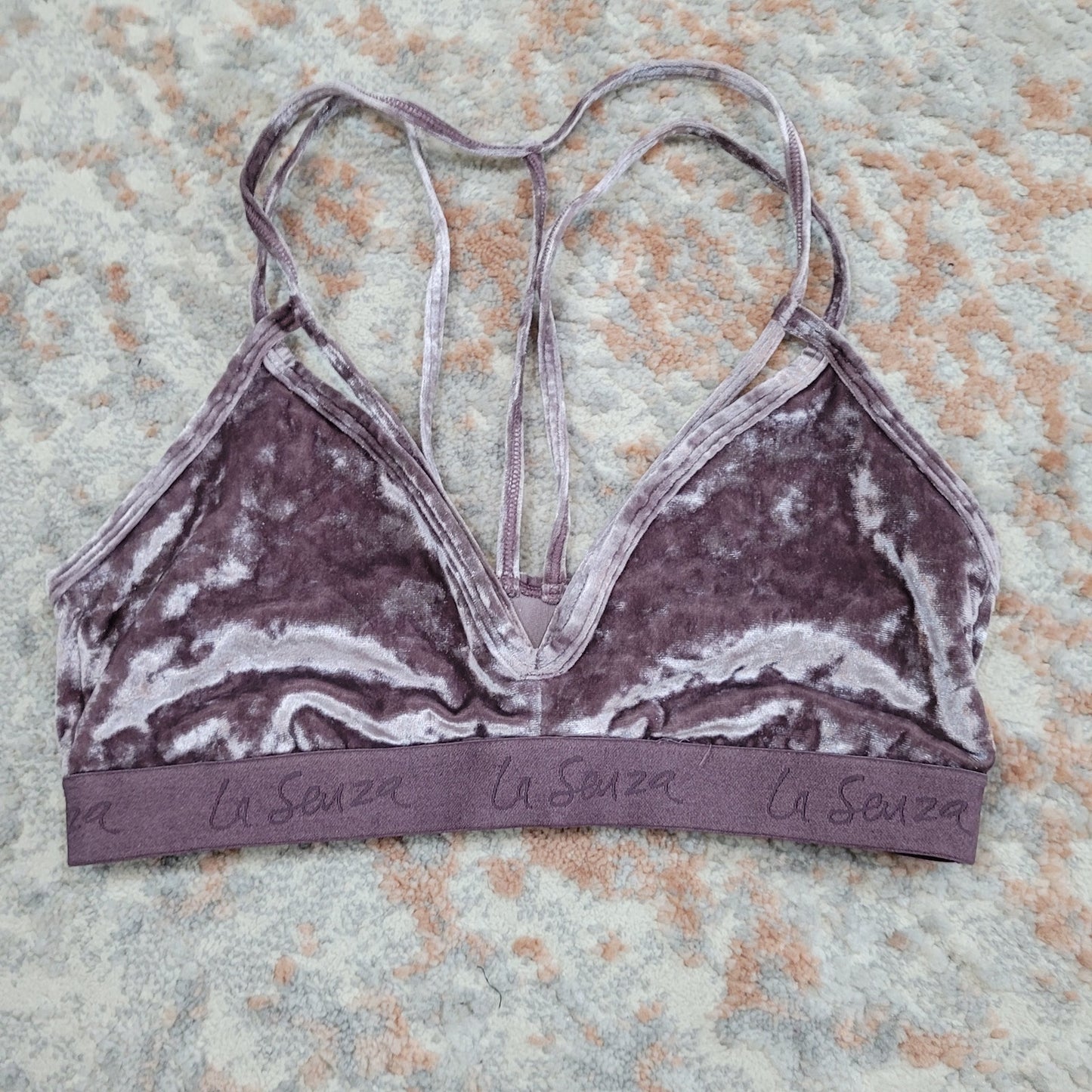 La Senza Purple Velvet Bralette - Size Medium