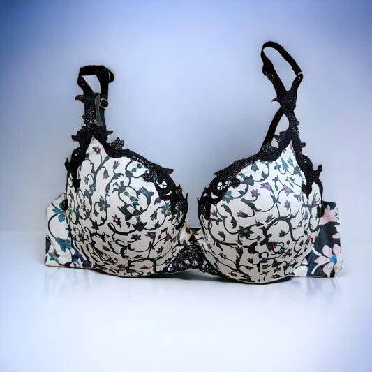 Pleasure State Couture Floral FIligree Bra with Lace Straps - Size 34D