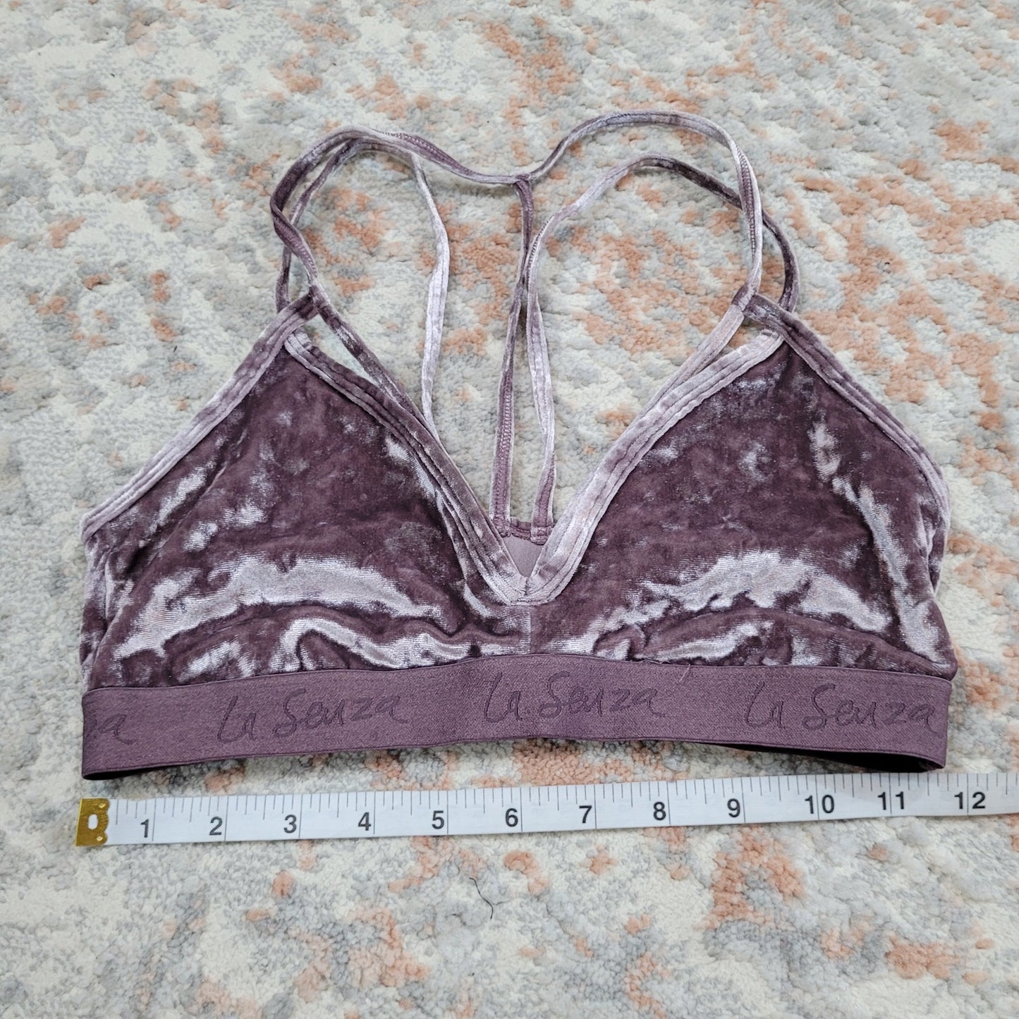 La Senza Purple Velvet Bralette - Size Medium