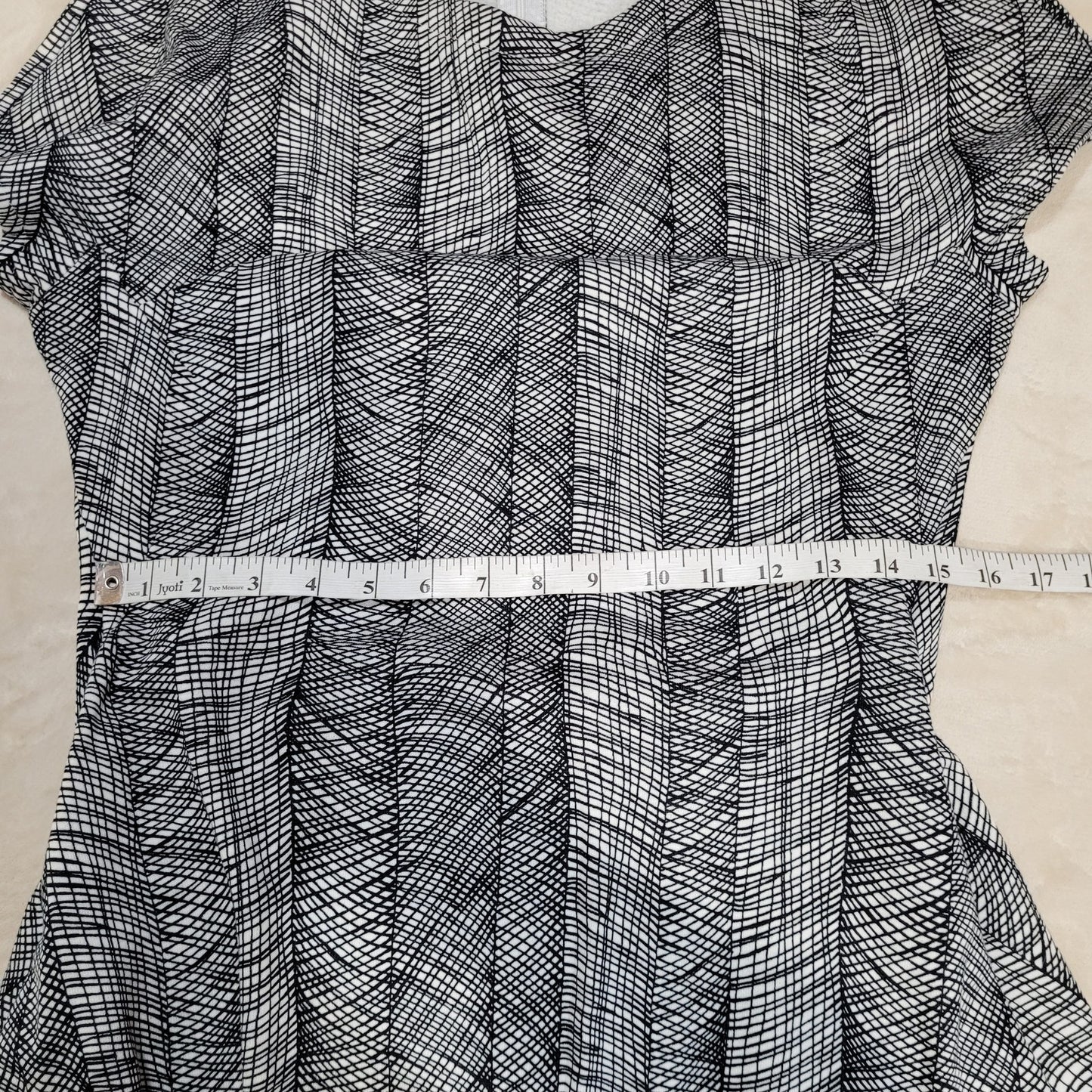 Kenzo Abstract Striped Fleece Lined Skater Dress - Size 12