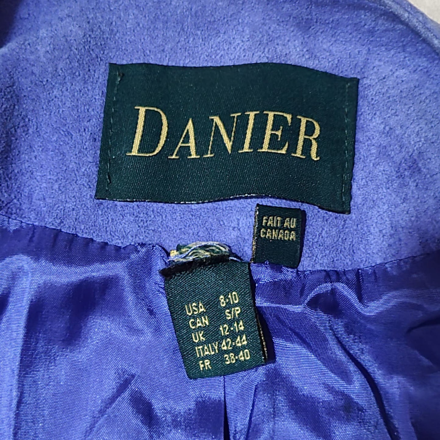 Vintage Danier Blue Leather Jacket - Size Small