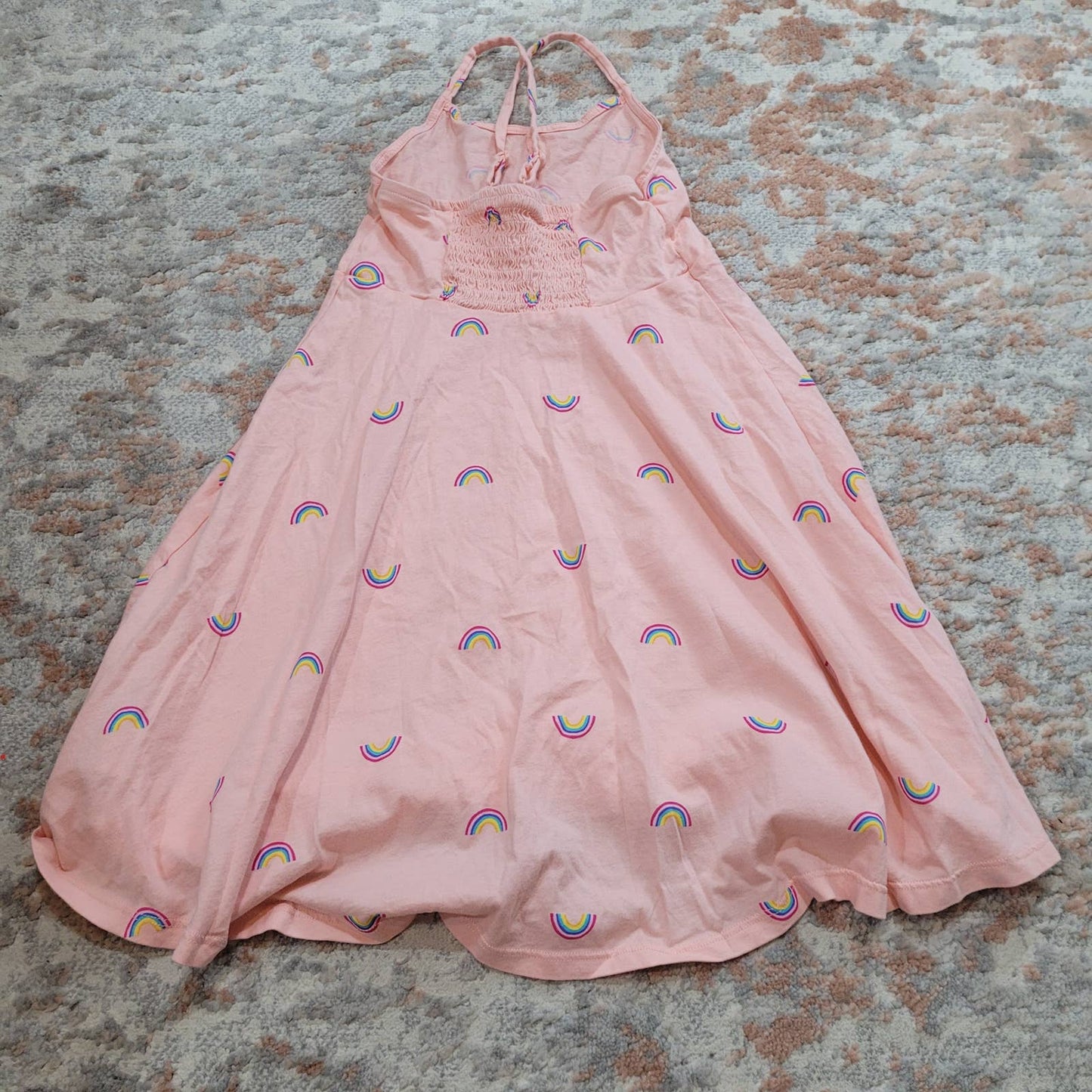 Old Navy Pink Strappy Dress with Rainbows - Size Medium