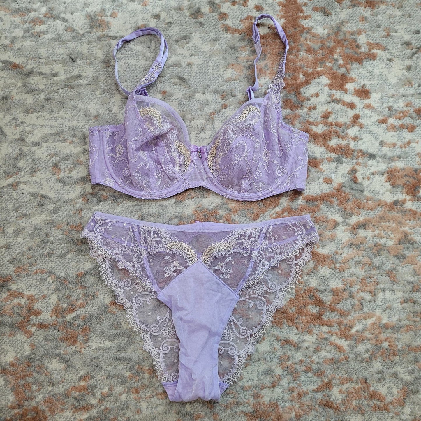 Marie Jo Lavender Purple Bra and Panty Set - Size 34D and Med