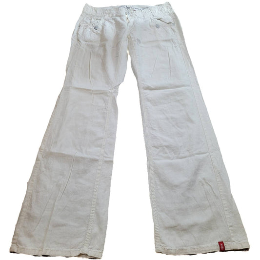 Esprit EDC Play White Flax Linen Blend Pants - Size 4