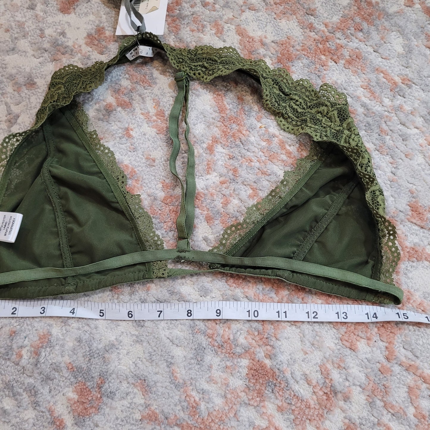 Dress Forum Green Lace Bralette - Size Large