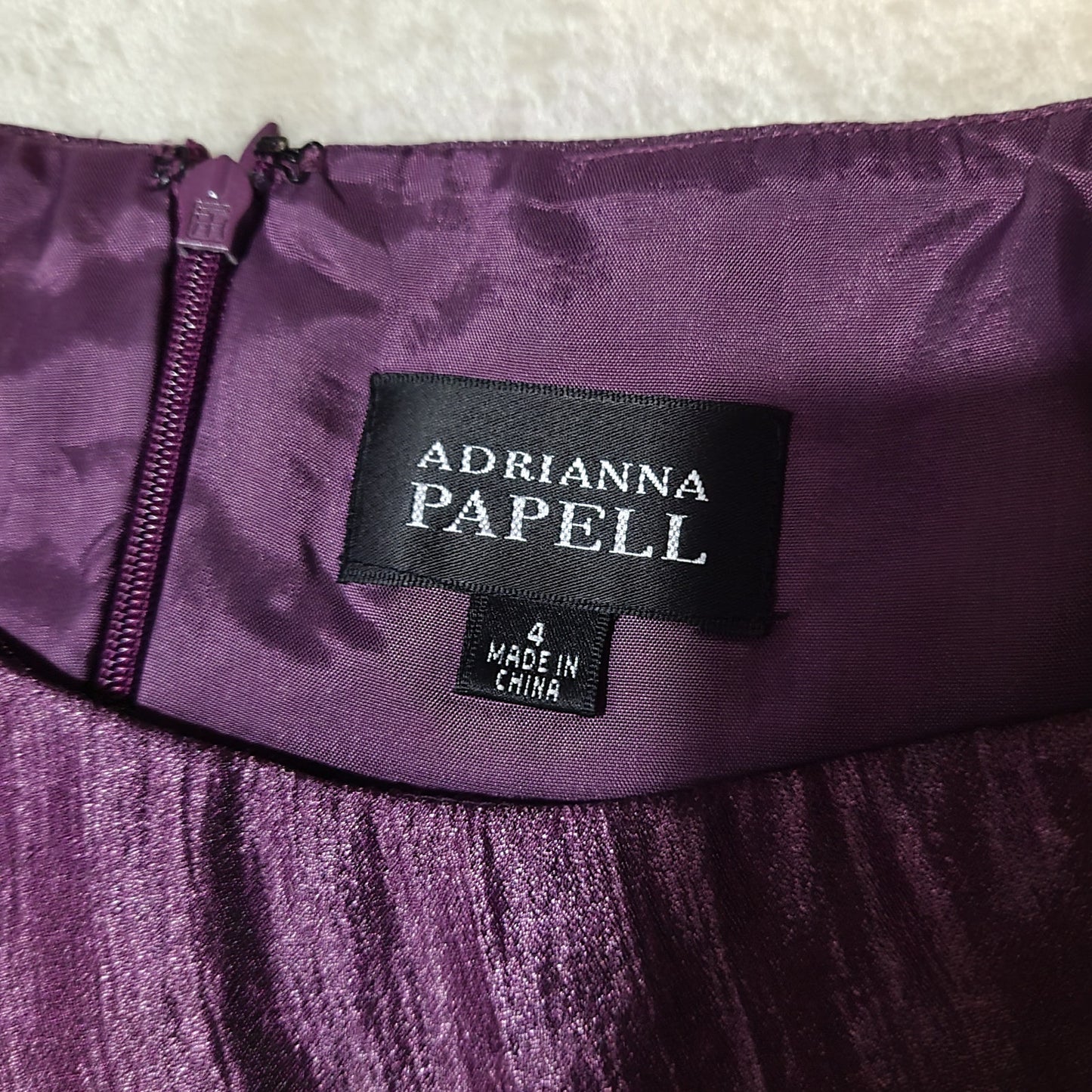 Adrianna Papell Purple Beaded Cocktail Dress - Size 4