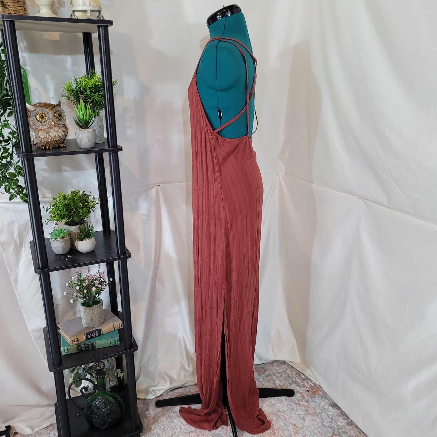 Element Eden Rust Striped Maxi Dress - Size Large