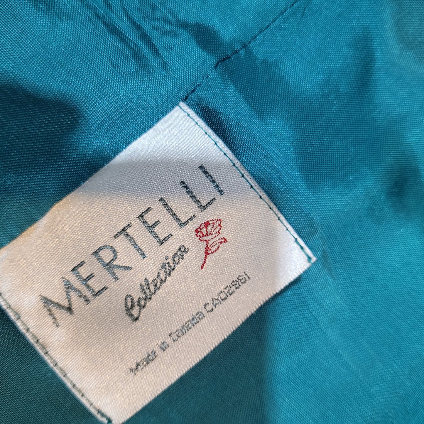 Vintage Mertelli Collection Teal Pure Virgin Wool Open Blazer - Size 6