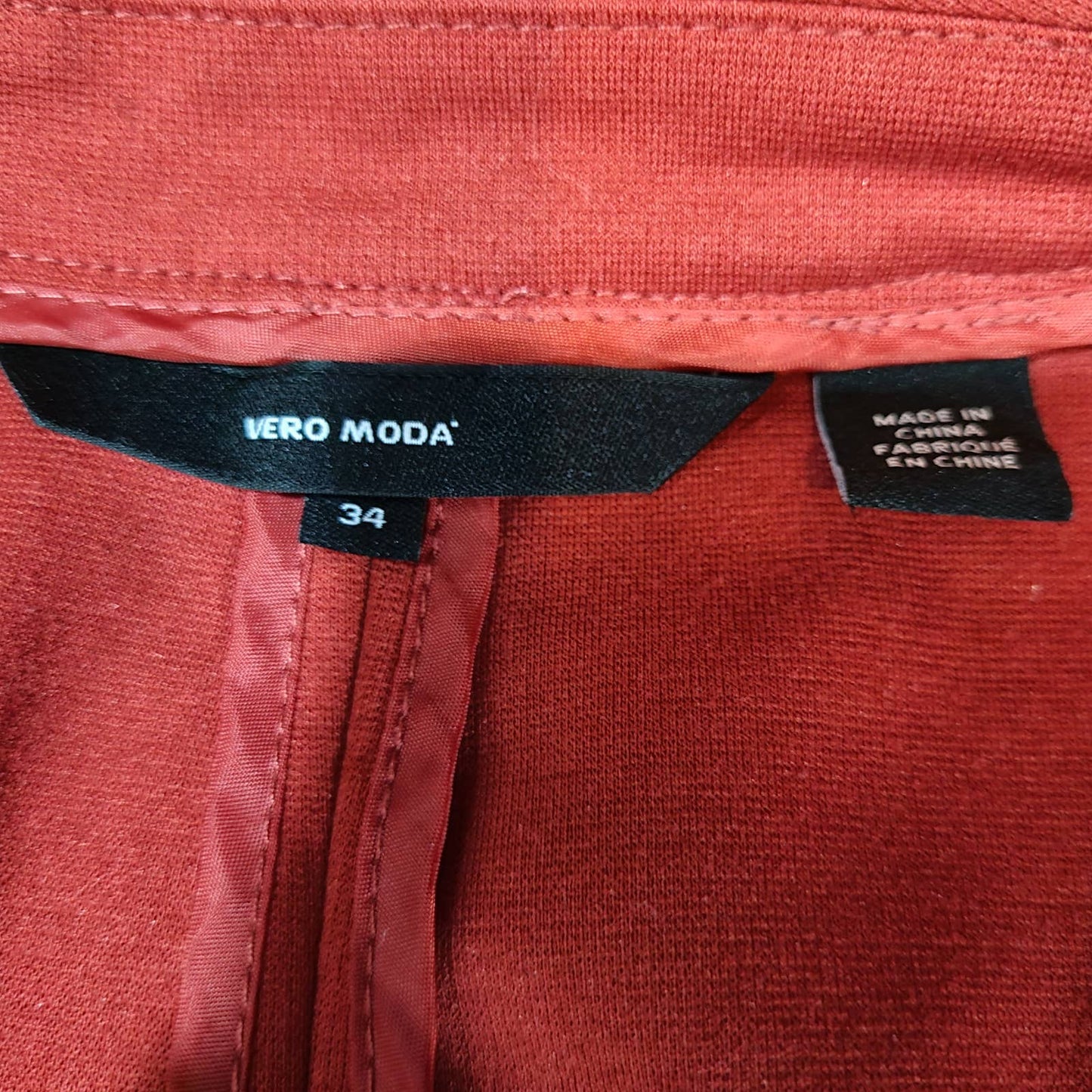 Vero Moda Orange Open Blazer - Size Extra Small