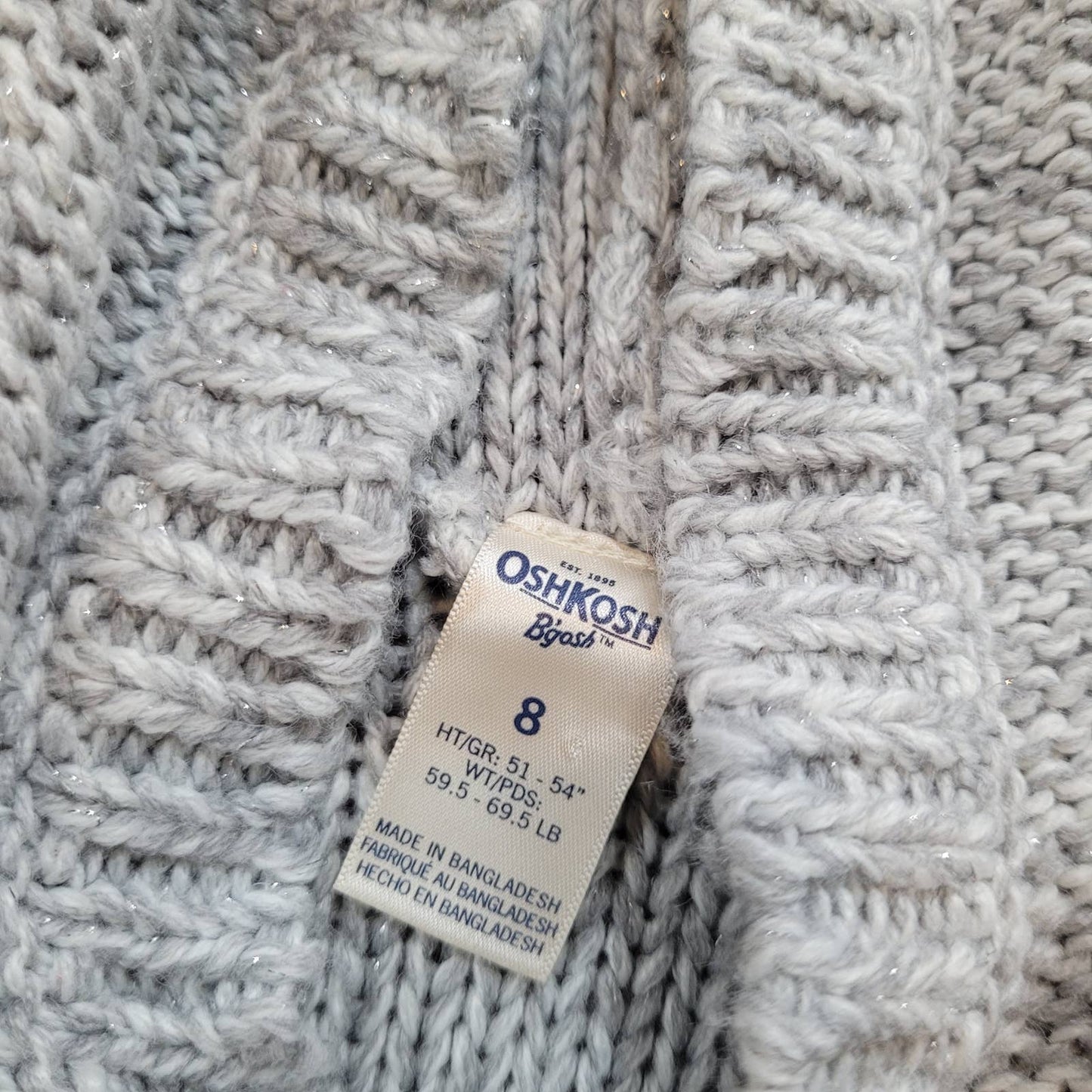 OshKosh B'Gosh Gray Pullover Hoody Cape - Size 8