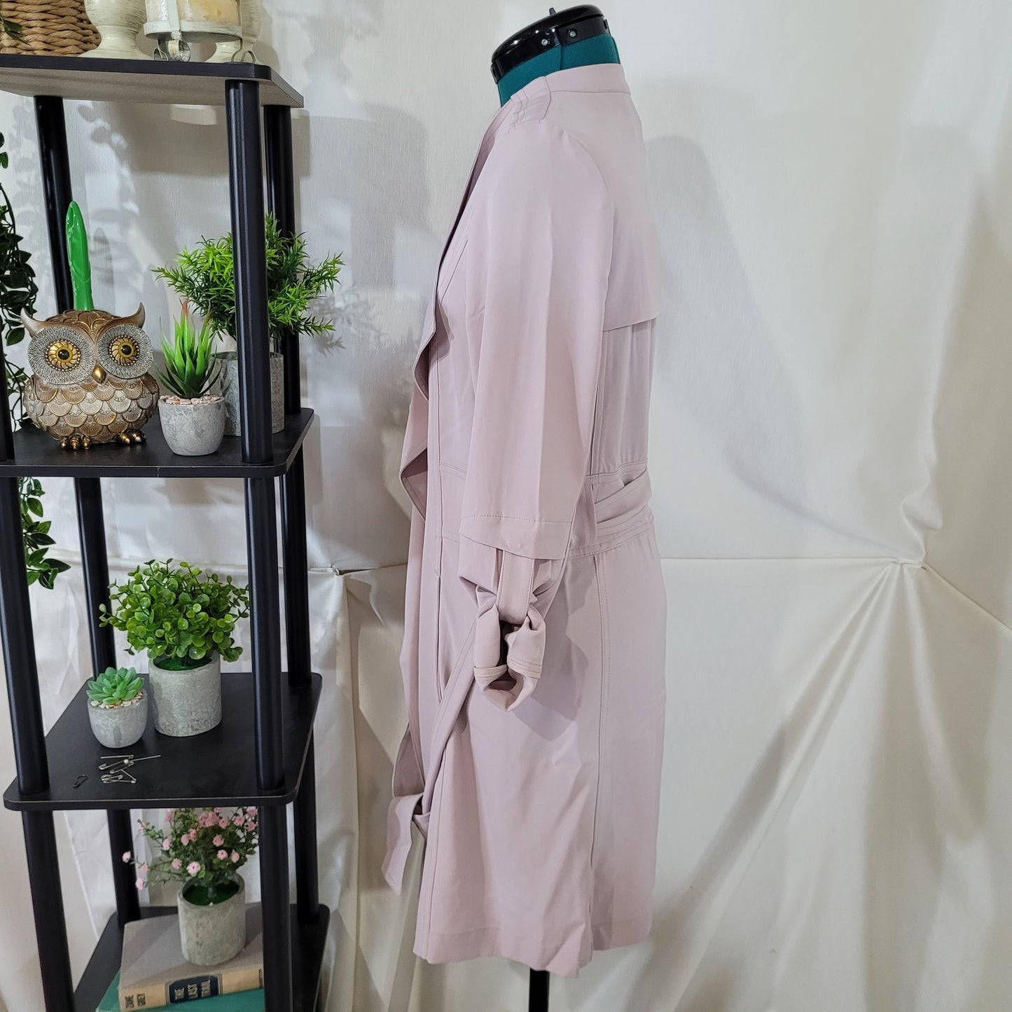 500 Maison Cinqcent Pink Blue Trench Coat - Size Extra Small