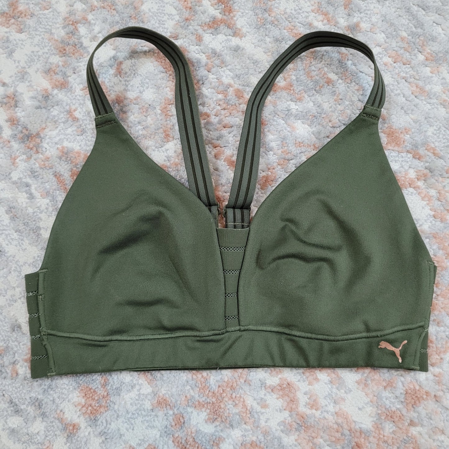 Puma Olive green Lightweight Sports Bra - Size Small