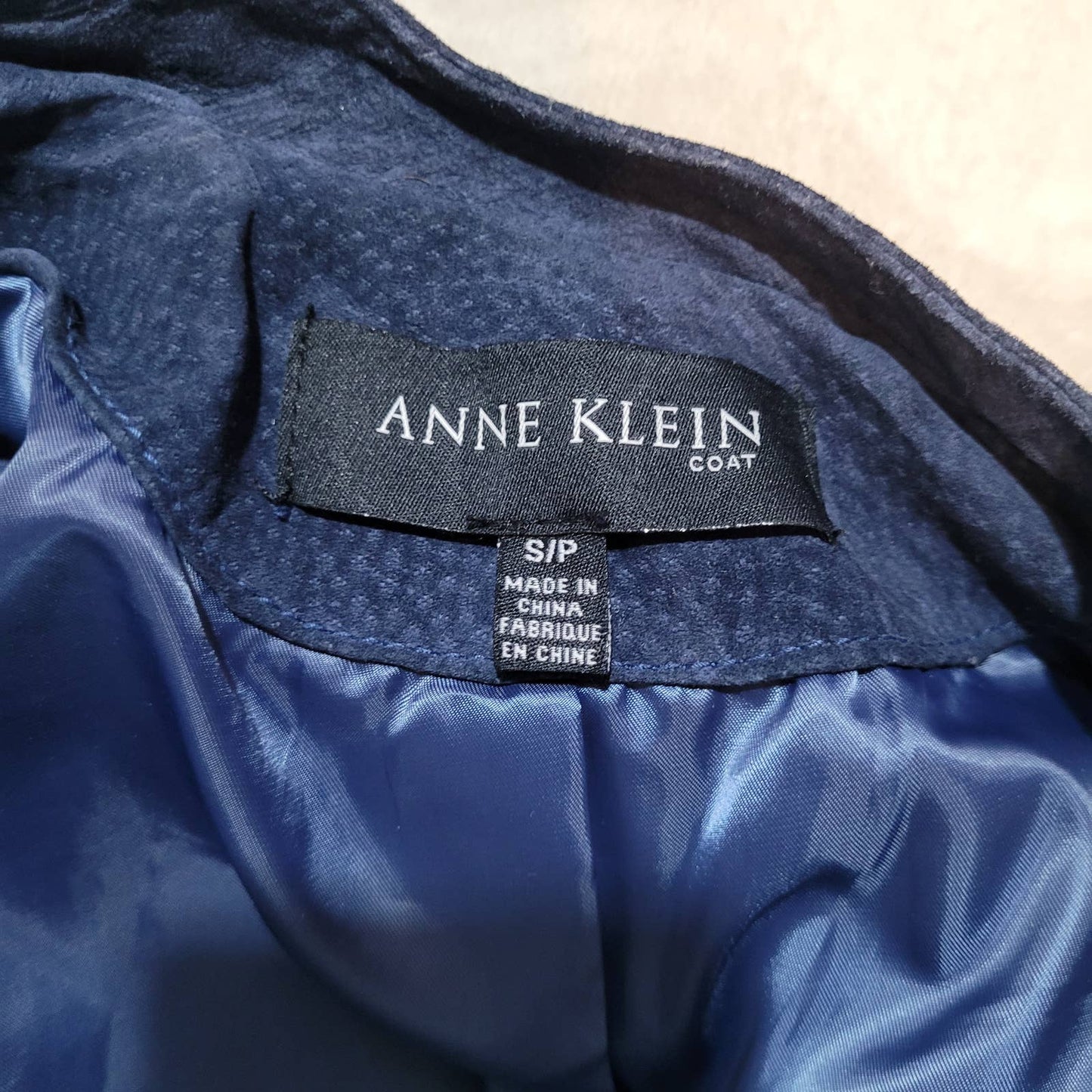 Anne Klein Blue Suede Leather Jacket - Size Small