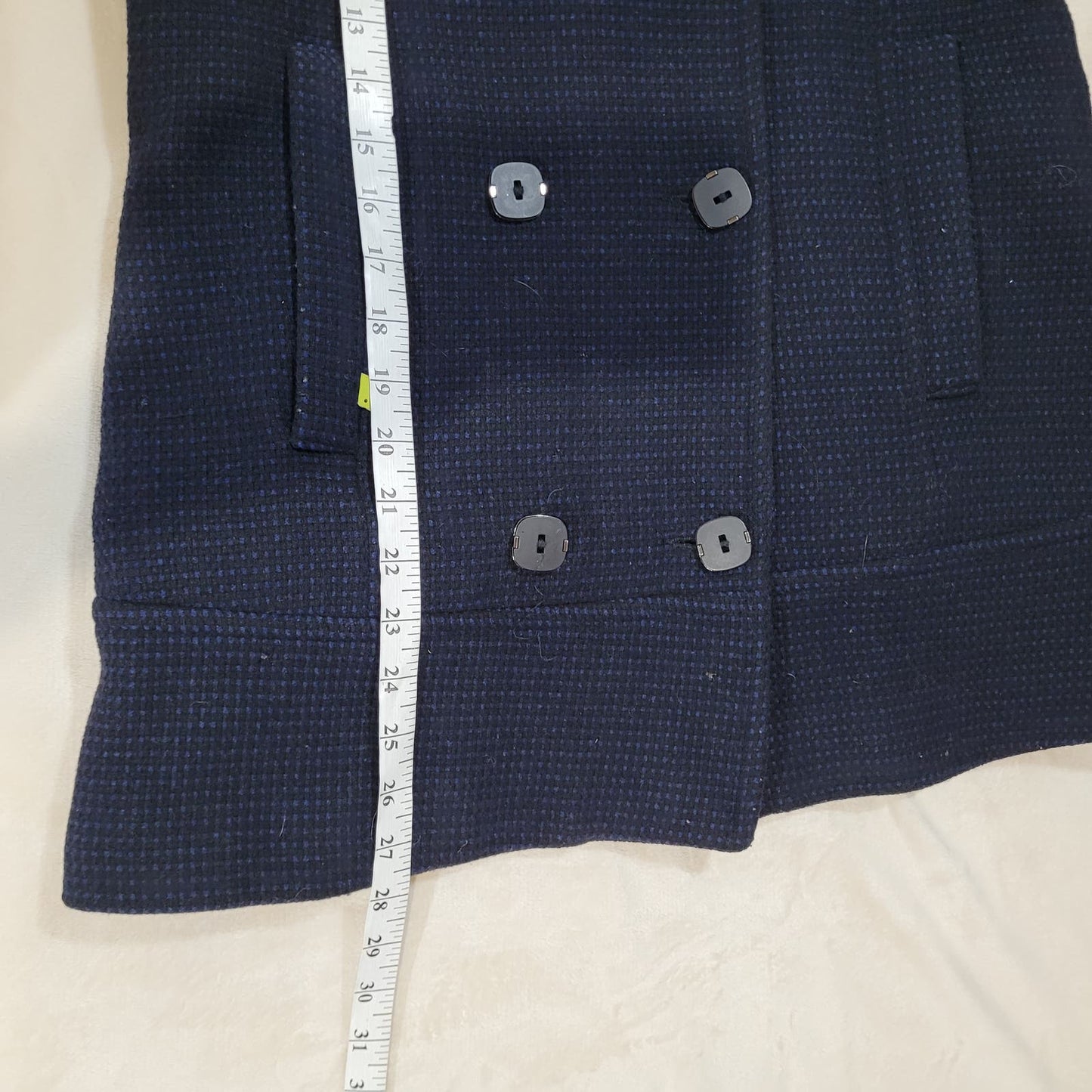 Soia & Kyo Blue Double Collar Short Wool Blend Peacoat - Size Small