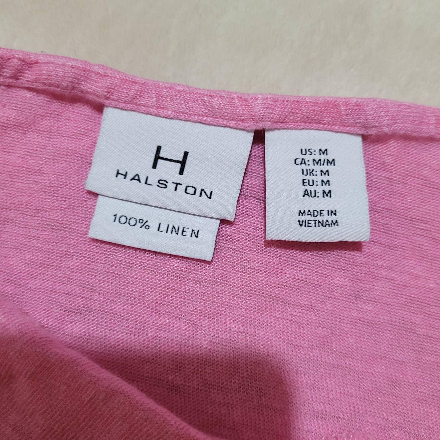 Halston Pink Linen T-Shirt - Size Medium