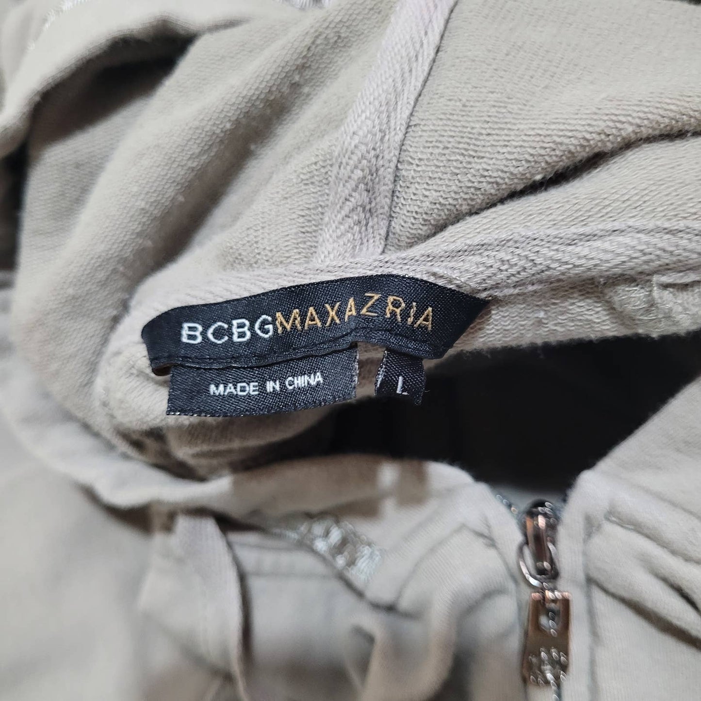 Vintage BCBGMaxAzria Beige Full Zip Hoody - Size Large