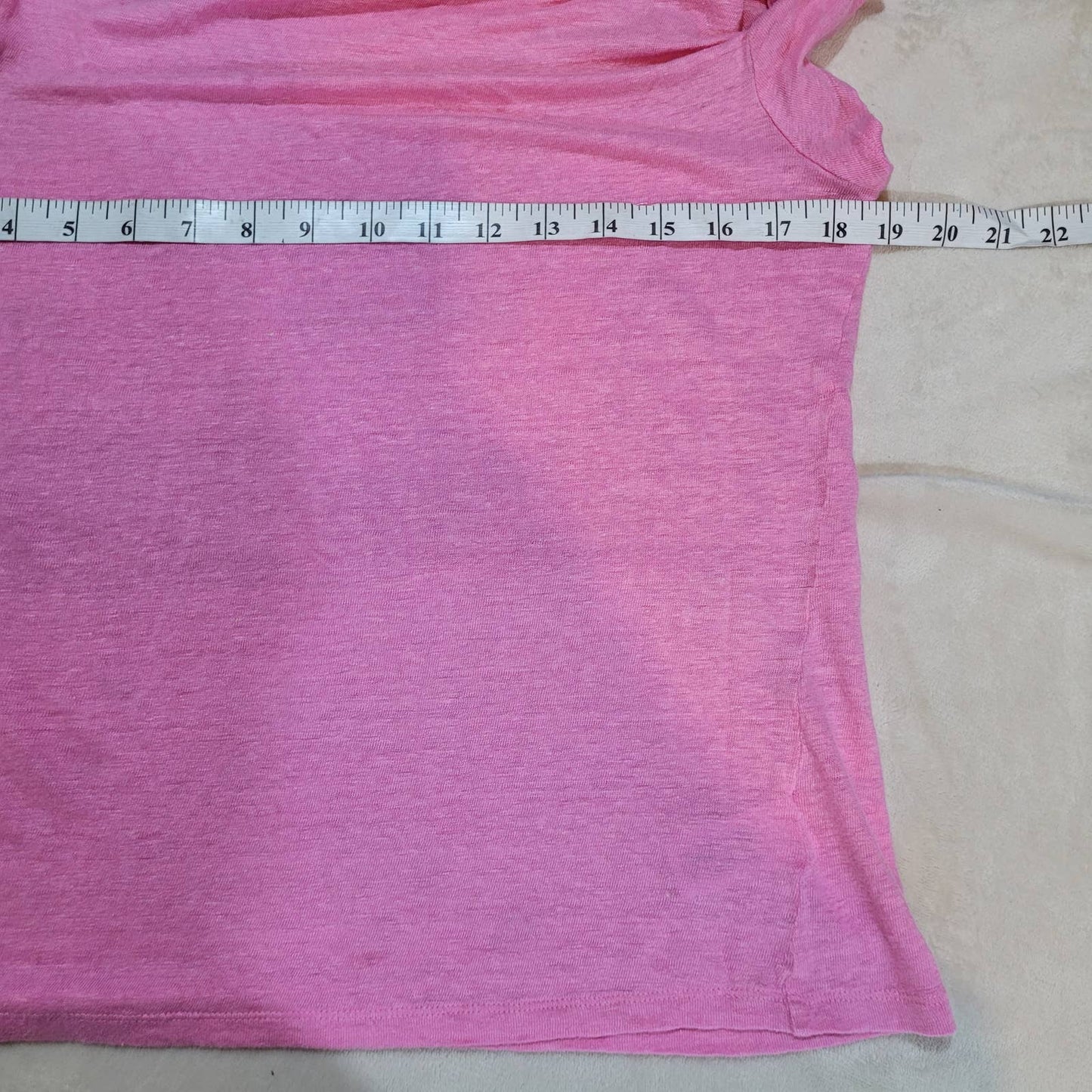 Halston Pink Linen T-Shirt - Size Medium