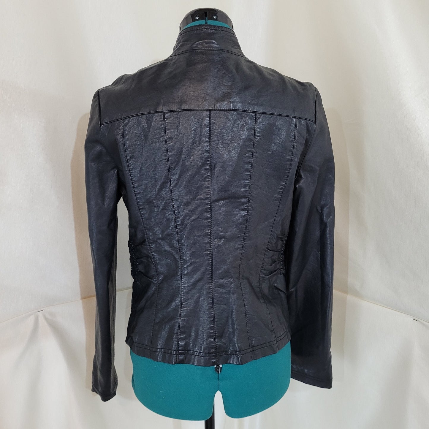 Le Chateau Black Faux Leather Jacket - Size Medium