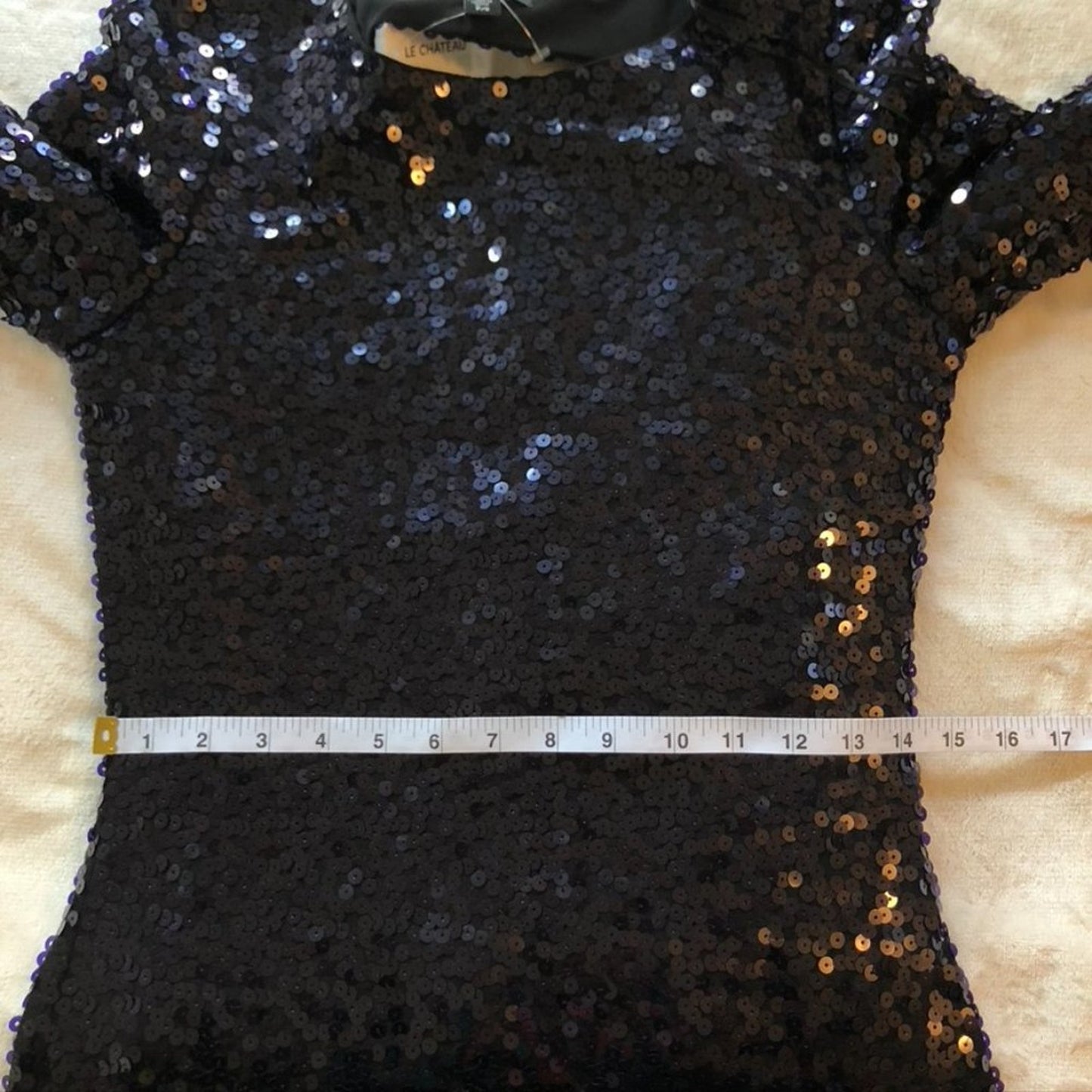 Le Chateau Sequin Jersey Mini Dress - Size Small