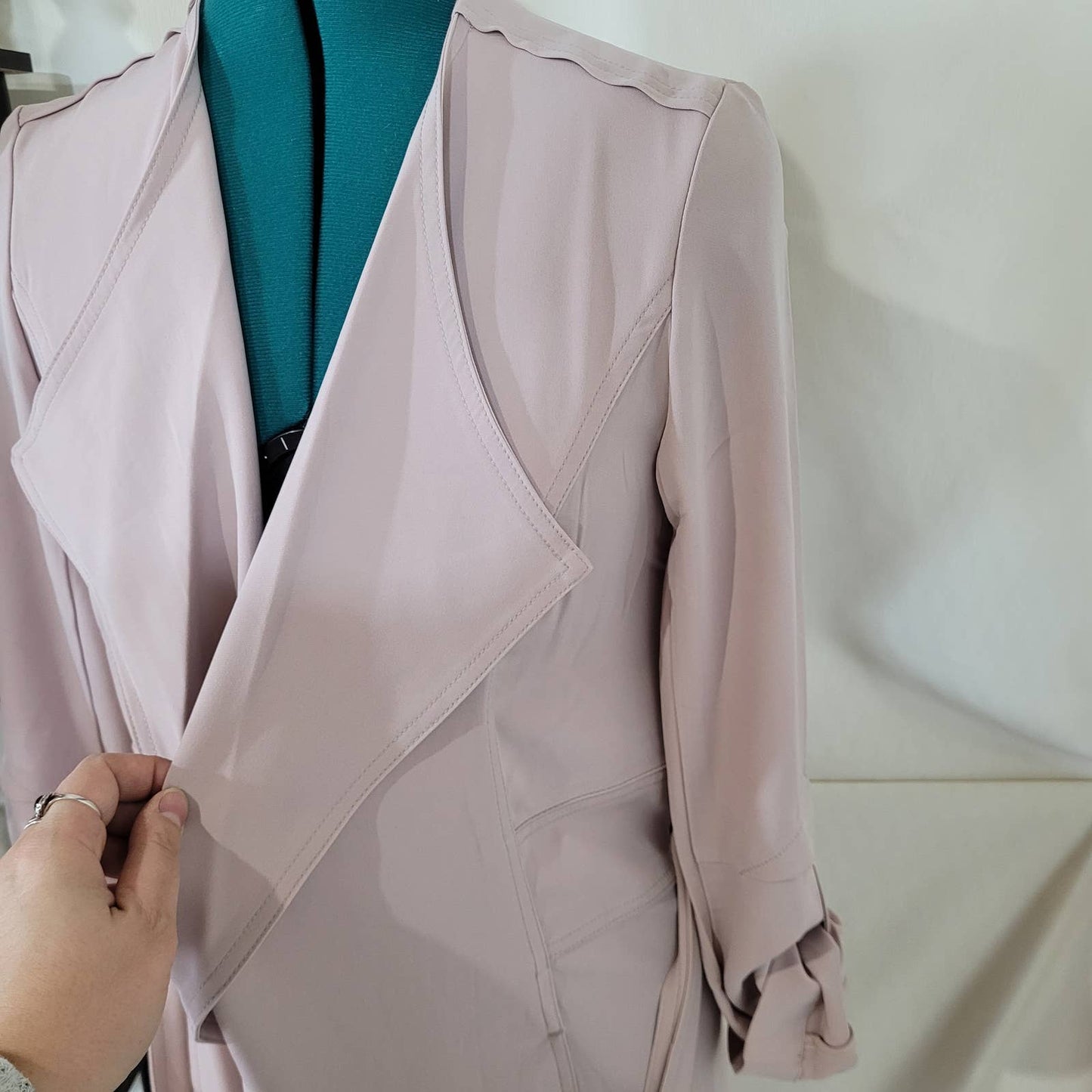 500 Maison Cinqcent Pink Blue Trench Coat - Size Extra Small