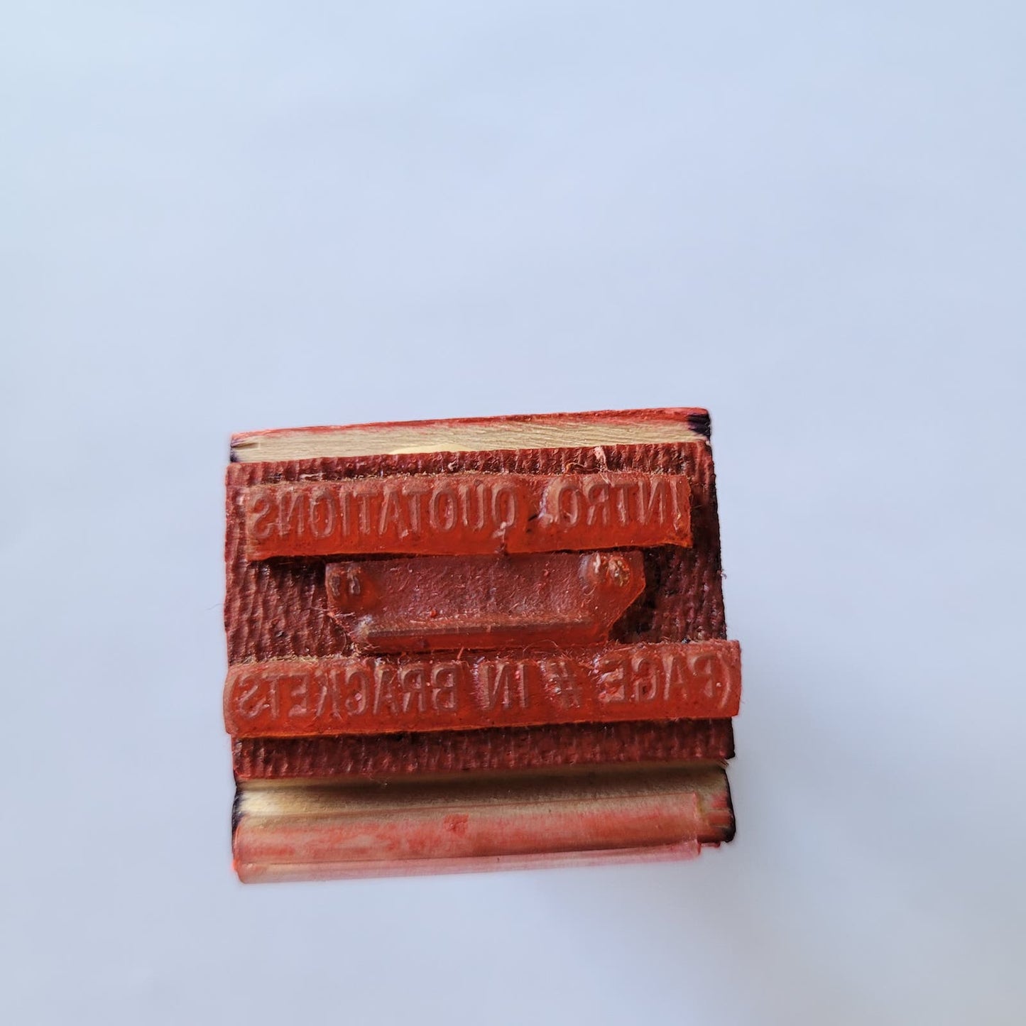 Vintage ACME Rubber Stamp - Intro. Quations "_____" Page # in Brackets