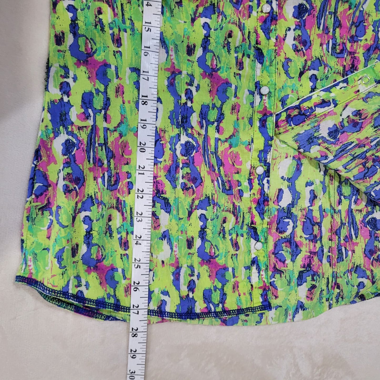 Tin Haul Neon Abstract Snap Button Shirt - Size Large