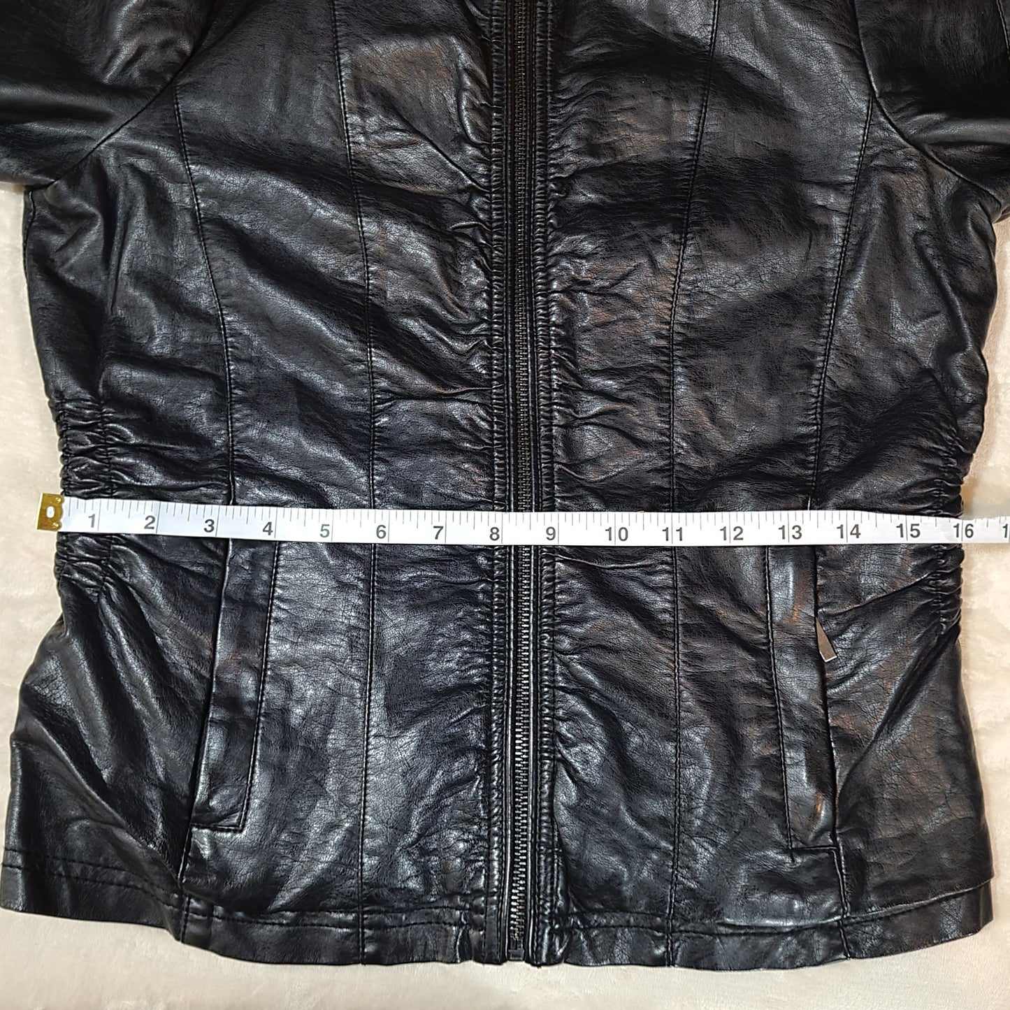 Le Chateau Black Faux Leather Jacket - Size Medium