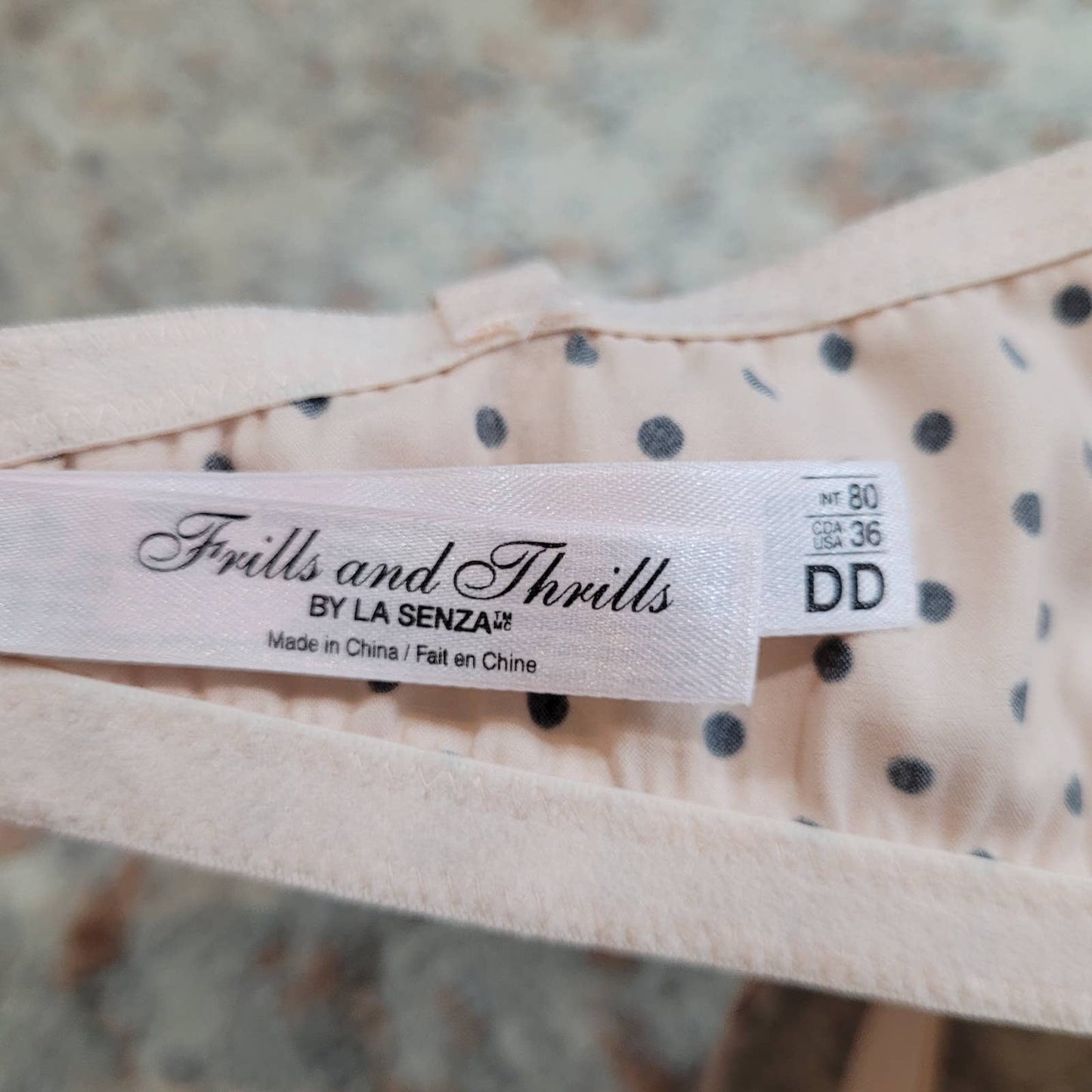Frills and Thrills by La Senza Polka Dot Lace Bra - Size 36DD