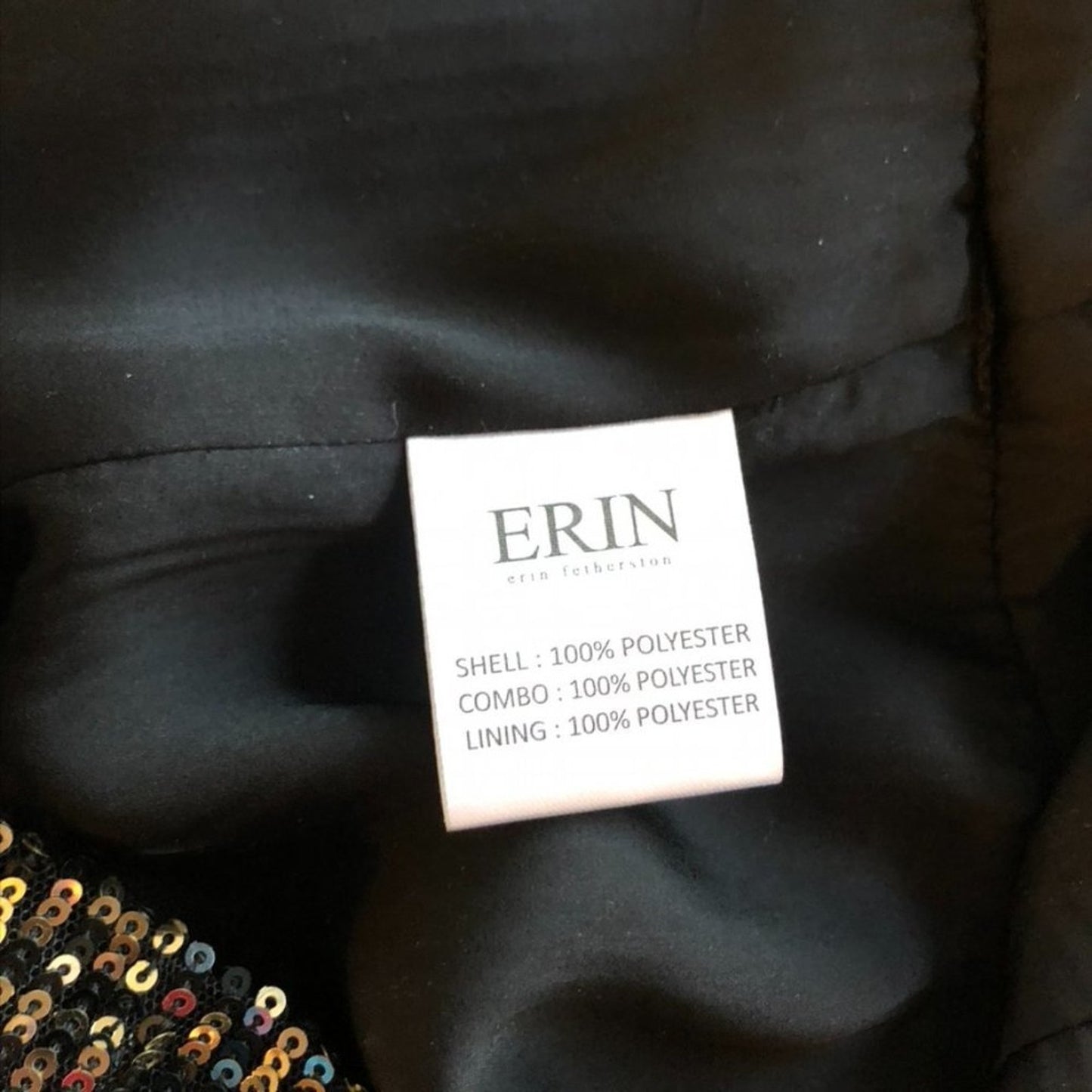 Erin Fetherston Sequin Panel Black Shift Dress - Size 4