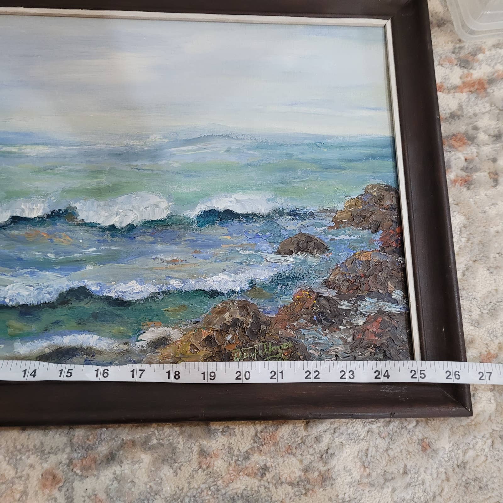 1978 Original Oceanside Painting with Seals - Signed by a name I cannot readMarkita's ClosetUnbranded