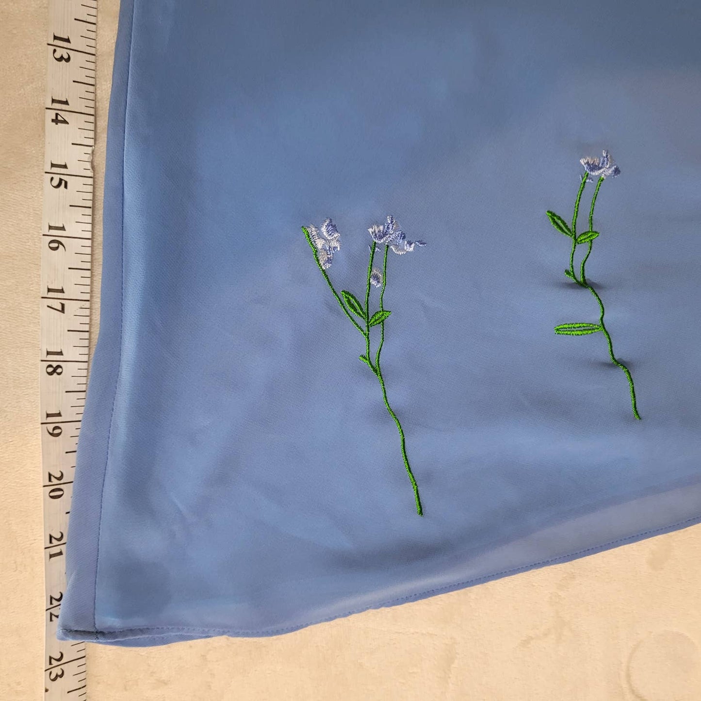 Amelia's Blue Chiffon Robe and Nightgown Set Embroidered Flowers - Size SmallMarkita's ClosetAmelia's