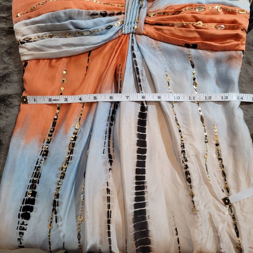 BCBGMaxAzria Silk Dress with Sequined Accents and Tie Die Pattern - Size 2Markita's ClosetBCBGMAXAZRIA