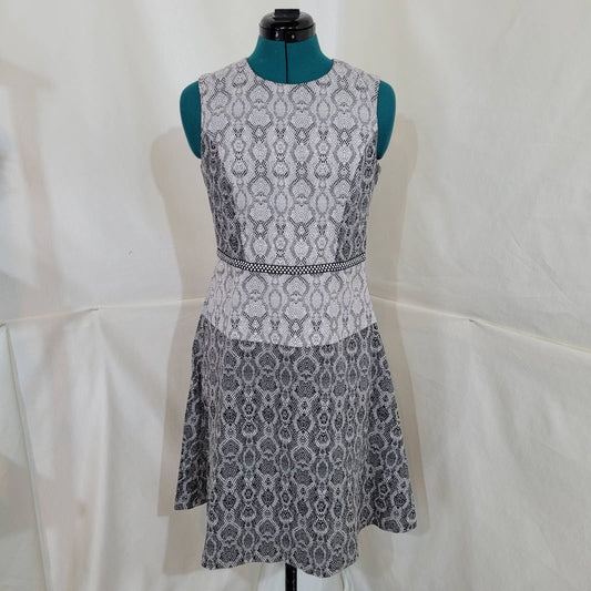 Belle Badgley Mischka Monochromatic Snakeskin Print Fit and Flare Dress - Size 6Markita's ClosetBadgley Mischka