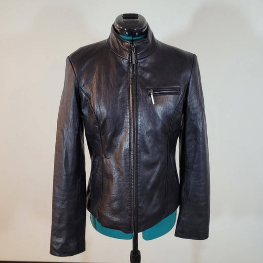 Boston Harbour Black Leather Biker Jacket - Size SmallMarkita's ClosetBoston Harbour
