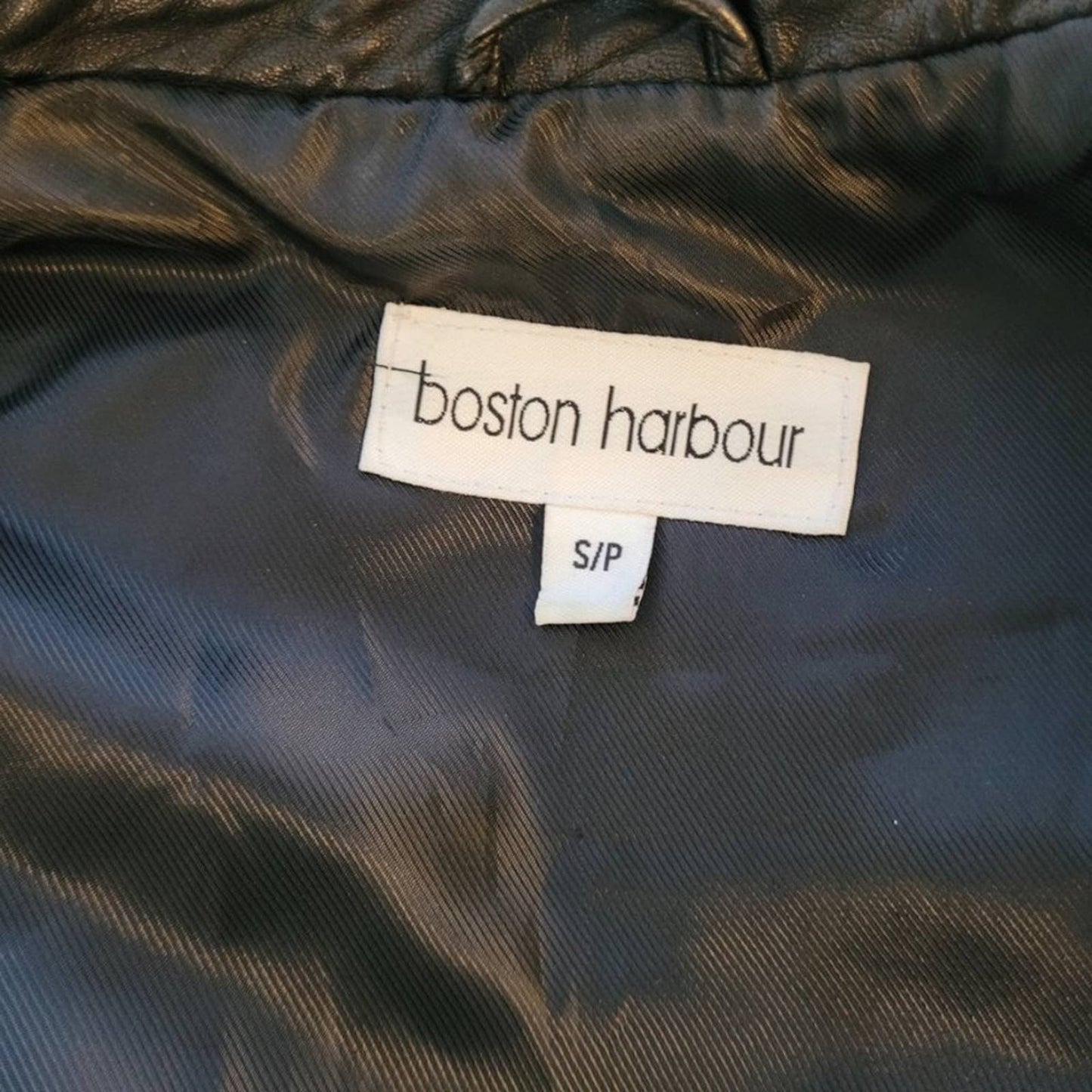 Boston Harbour Black Leather Biker Jacket - Size SmallMarkita's ClosetBoston Harbour