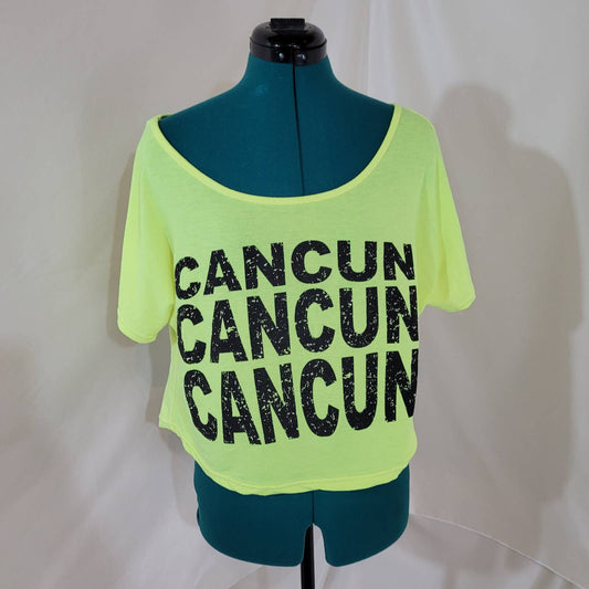 By the Sea Neon Yellow T-Shirt Cancun Cancun Cancun - Size Extra LargeMarkita's ClosetBy the Sea