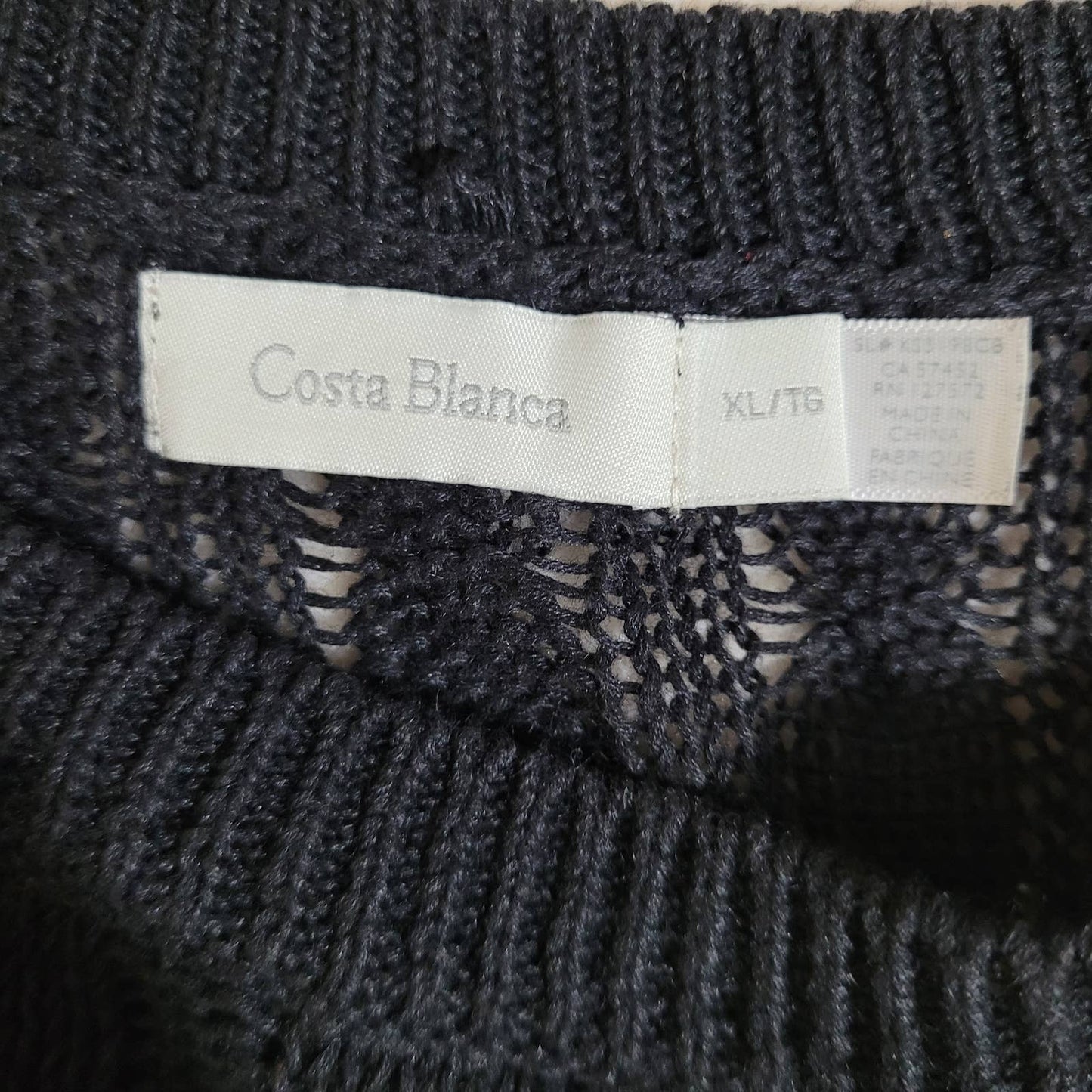 Costa Blanca Loose Knit Black Linen Blend Sweater - Size Extra LargeMarkita's ClosetCosta Blanca