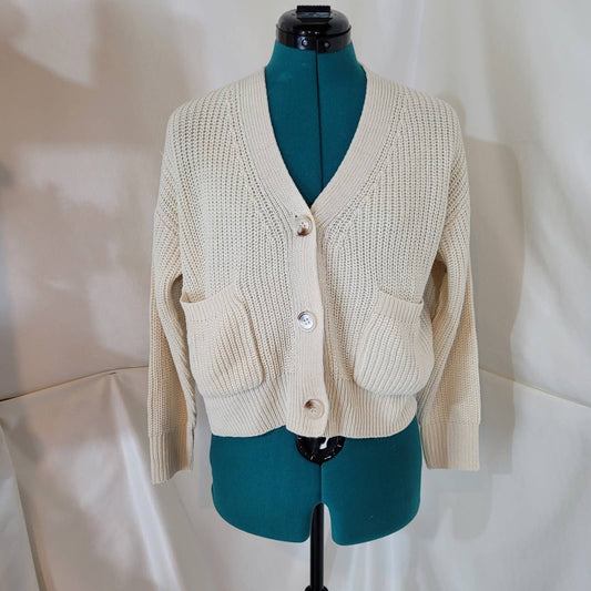 Cream Colored Chunky Knit Sweater - Size SmallMarkita's ClosetUnbranded