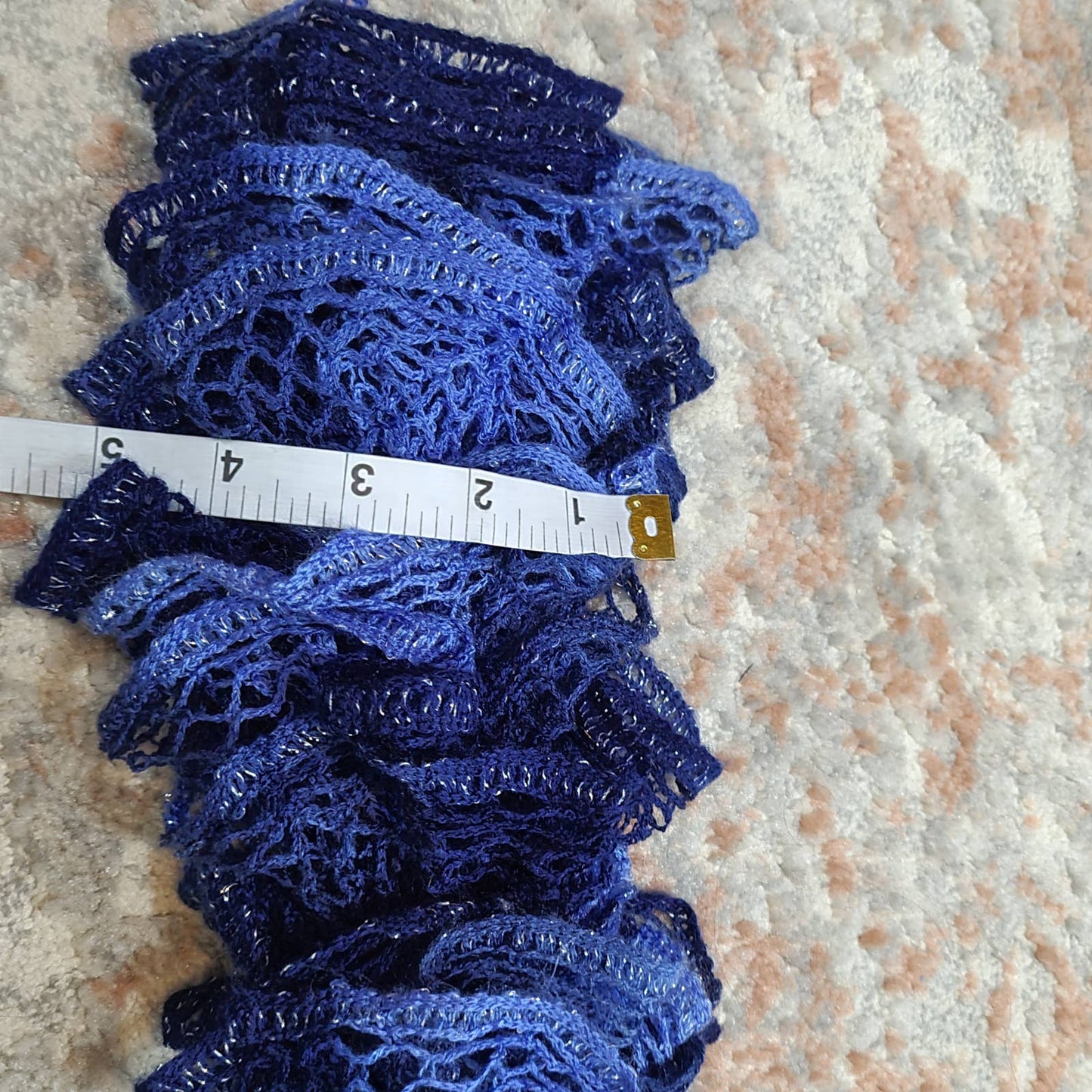 Crocheted Blue Ombre Long Ruffled ScarfMarkita's ClosetUnbranded