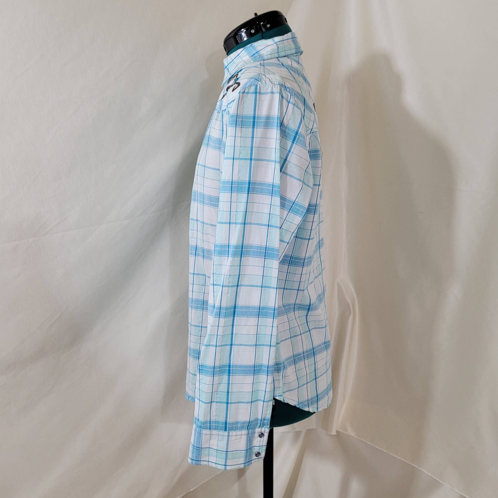 Cumberland Outfitters Blue Plaid Cowboy Cowgirl Blouse - Size MediumMarkita's ClosetCumberland Outfitters